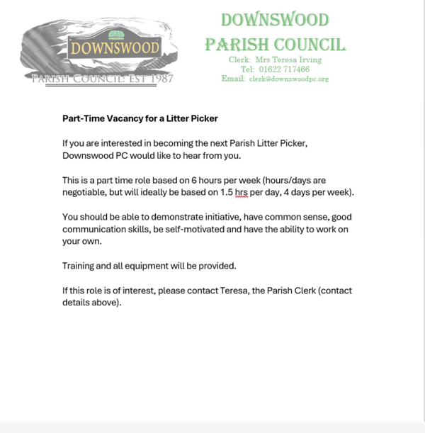 Litter Picking Vacancy